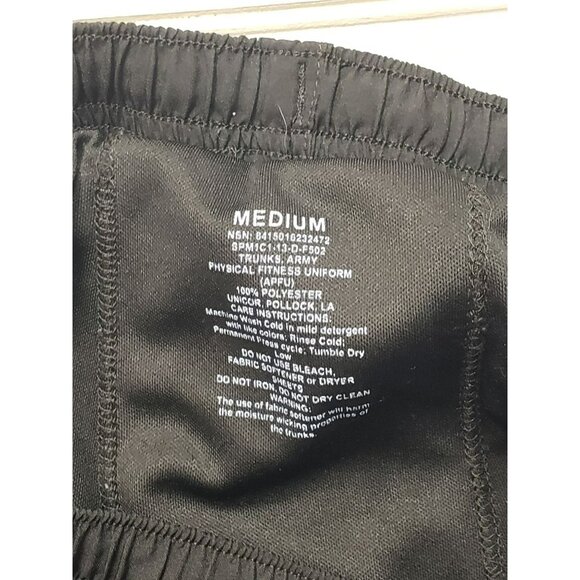 US ARMY Physical Fitness PT Shorts Uniform, Medium, Black Polyester, Boxer Lined - Picture 4 of 5